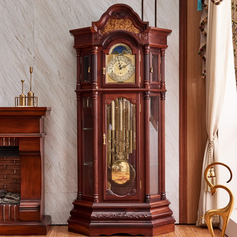 German nine-tone floor clock Helmler mechanical living room European pendulum clock Solid wood rosewood luxury villa large clock