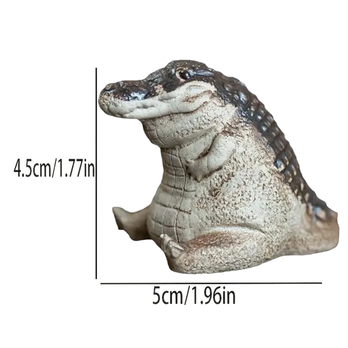 Alligator Statue Ornament, Tea Pet Alligator Baby Statue Garden Animals Figurine, Resin Decor