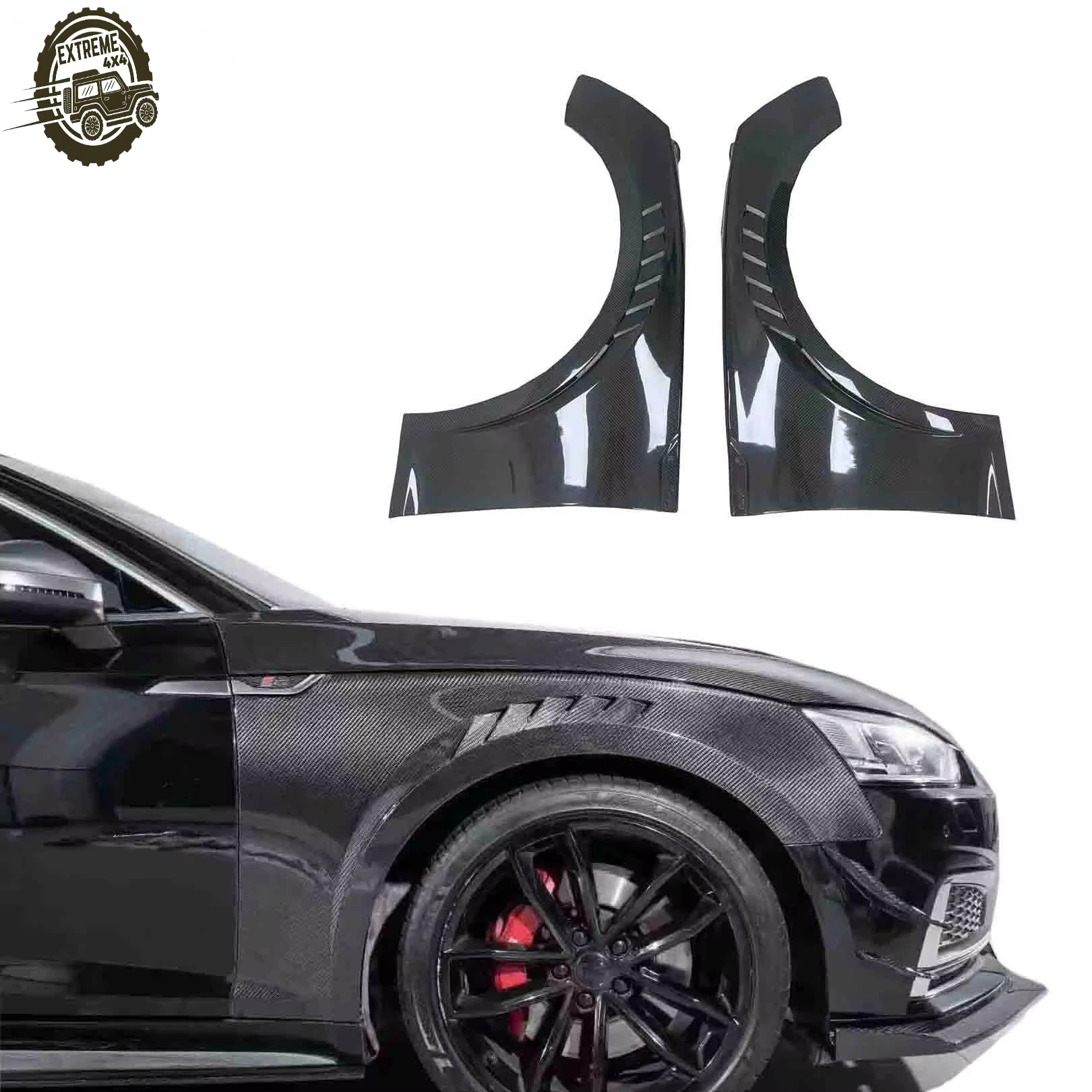 

CSYP High Quality Polished Carbon Fiber Front Fender for 2017-2019 Audi A5 S5 B9 with Glue Tape or Screws
