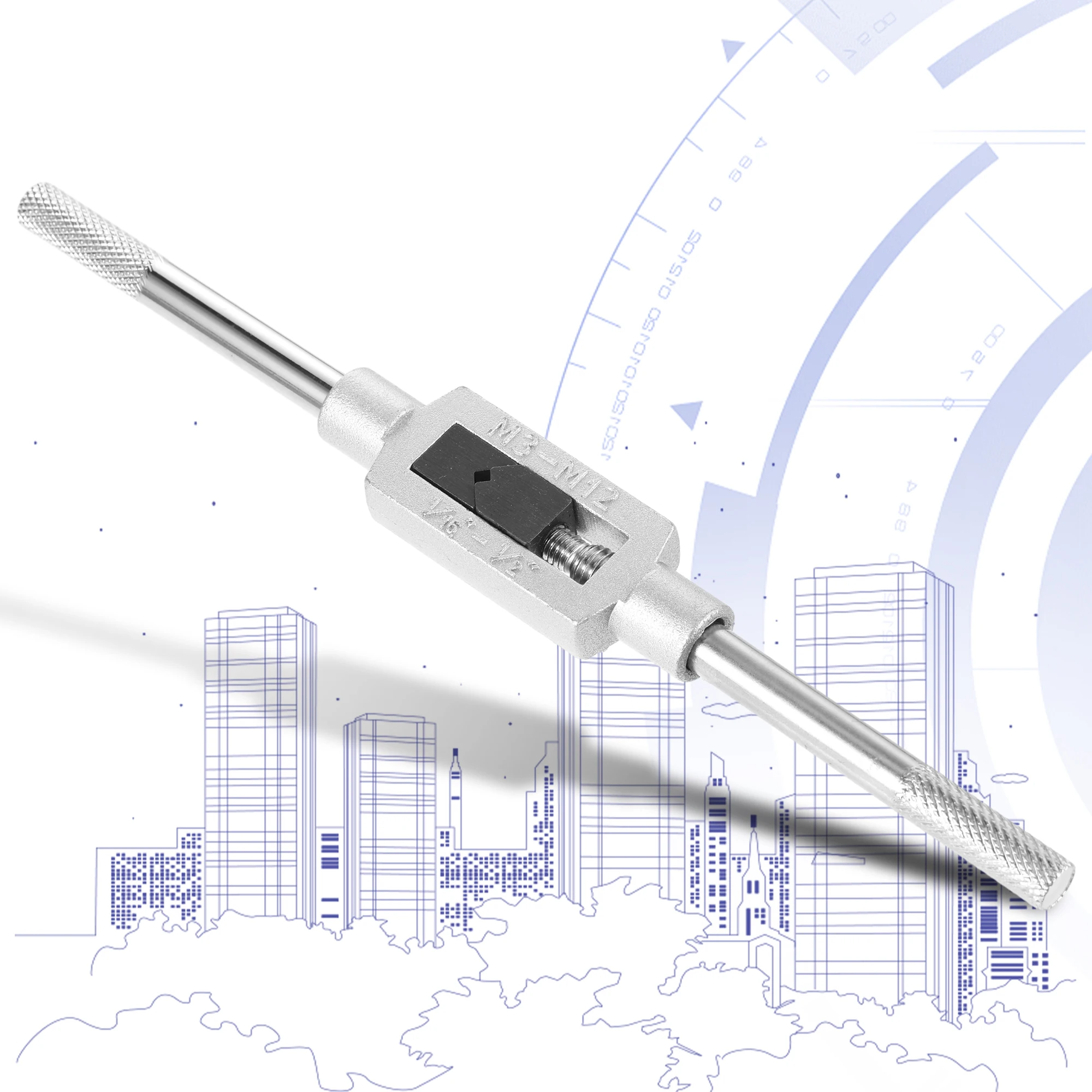 

Silver High Precision Adjustable Tap Wrench For Hand Screw Thread Metric Plug Tap Wide Application