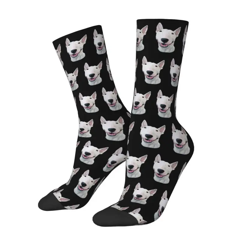 Bull Terrier Mens Crew Socks Unisex Fun Funny Print Dog Puppy Spring Summer Autumn Winter Dress Socks