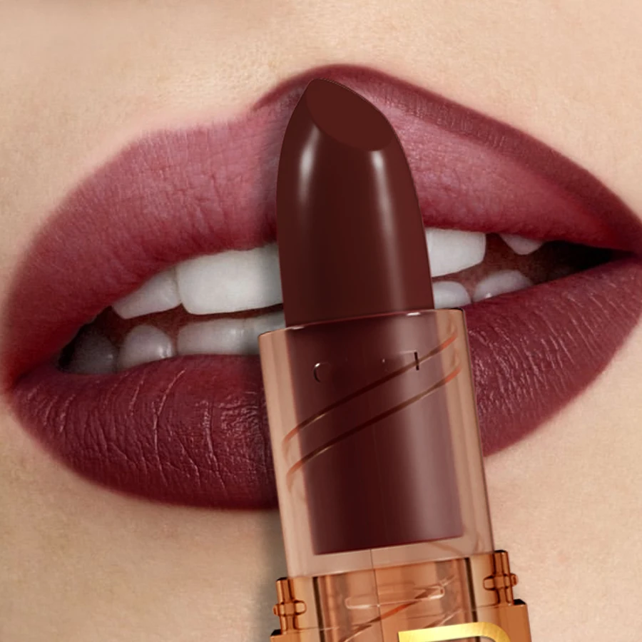 Batom profissional à prova d'água, maquiagem labial de longa duração, pigmento nude, marrom, vermelho, veludo fosco, cosméticos, 1 peça