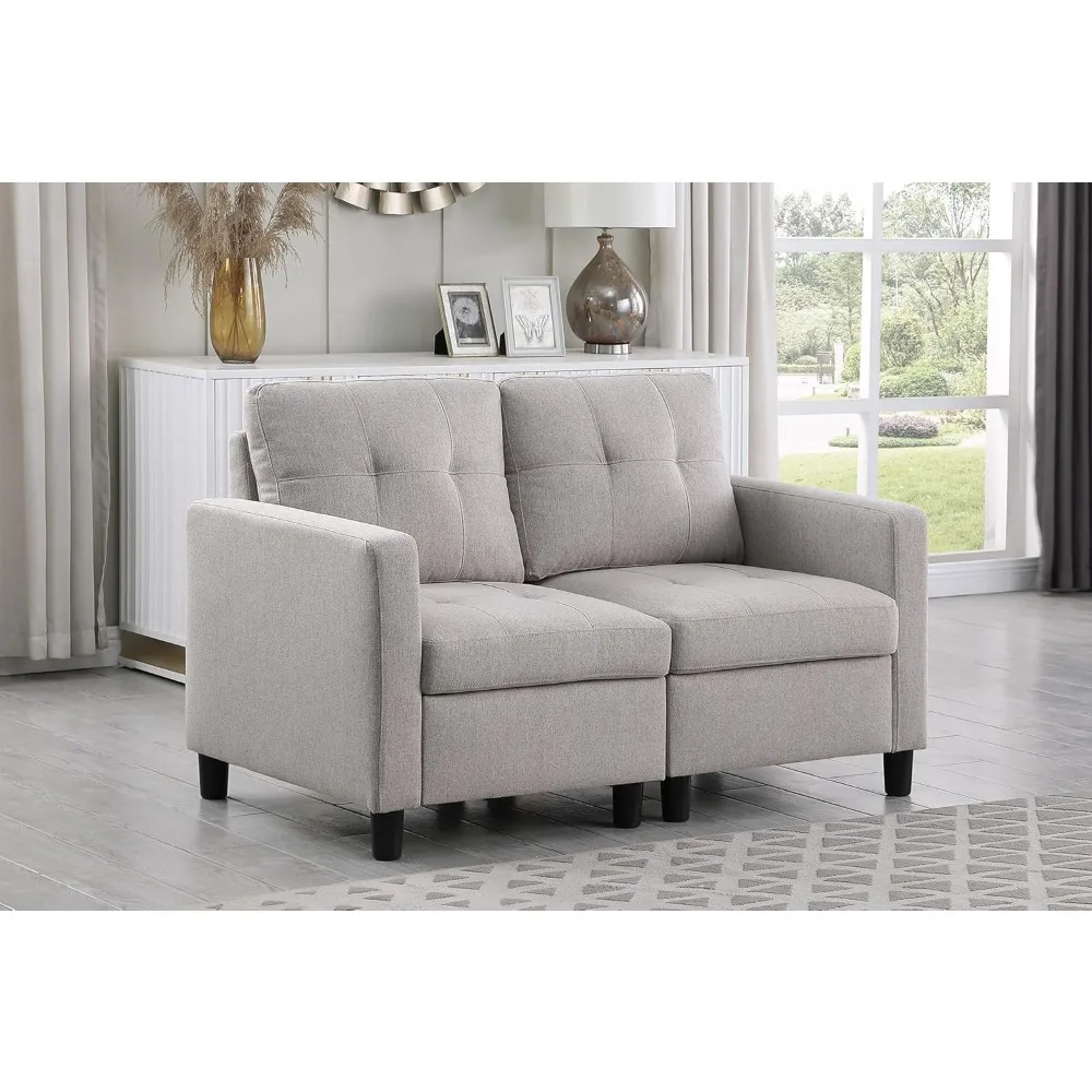 

Loveseat Sofa, 52" Small Loveseat Couch for Small Spaces, 2 Seater Modular Sectional Couches for Living Room, Bedroom, Apartmen