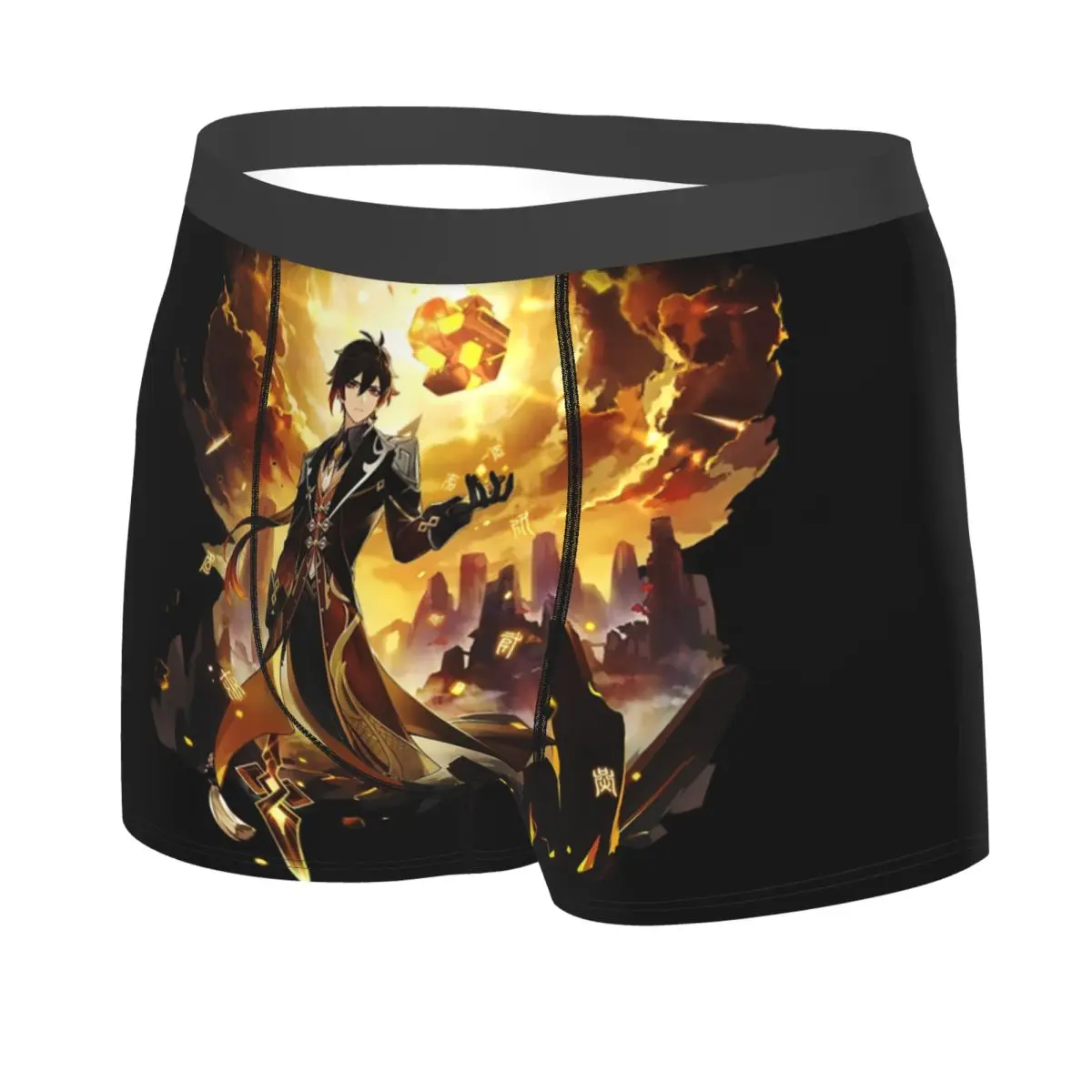 Custom New Star Zhongli Genshin Impact Underwear Men Breathbale Boxer Briefs
