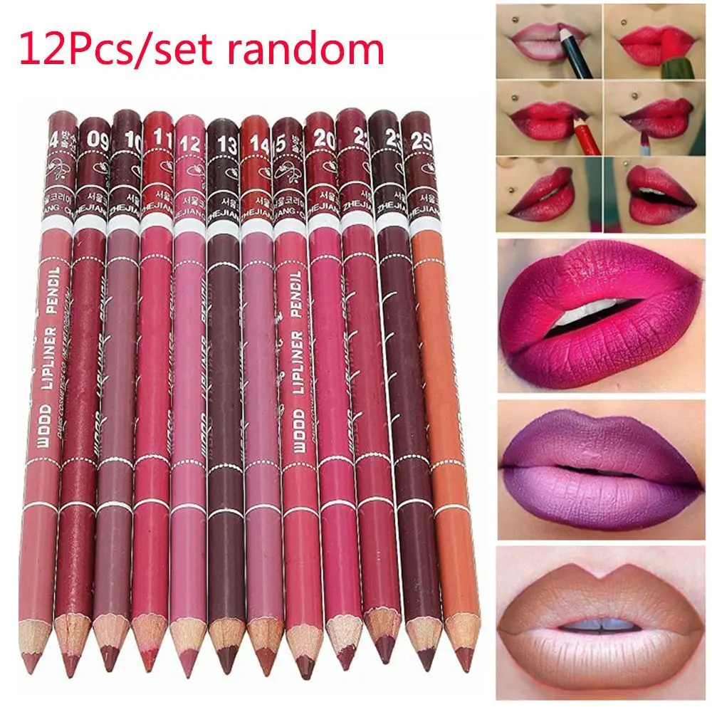 

Hot Per Girl's Makeup Tool Professional 15CM Set Pencil Colors Waterproof Lipliner Lip Liner