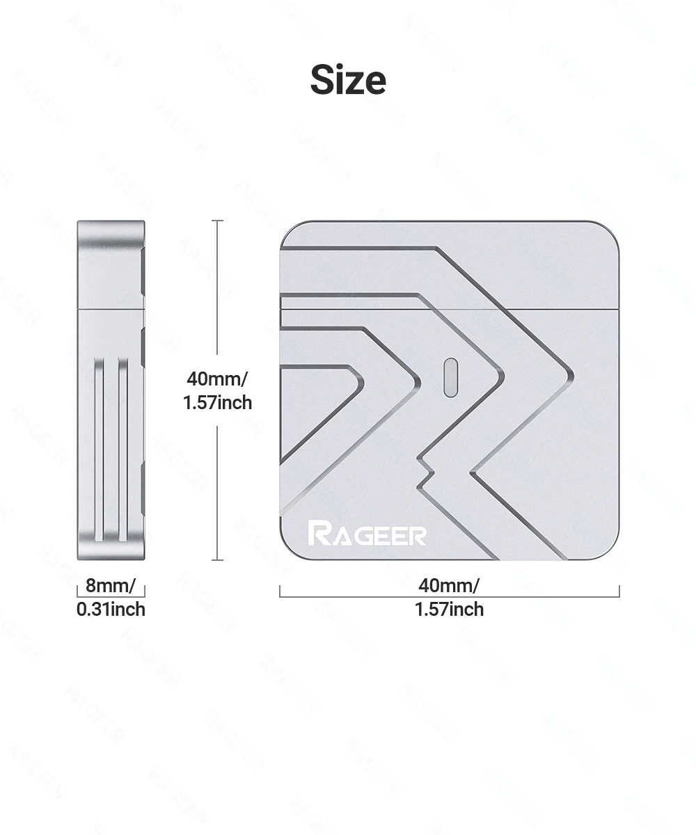 RAGEER 2230 M.2 NVMe SSD Plug-n-Play-Gehäuse - USB 3.2 (10Gbps) Aluminiumgehäuse mit Magnetabdeckung, Typ-C-Anschluss, 9210-Chip – Detail 16