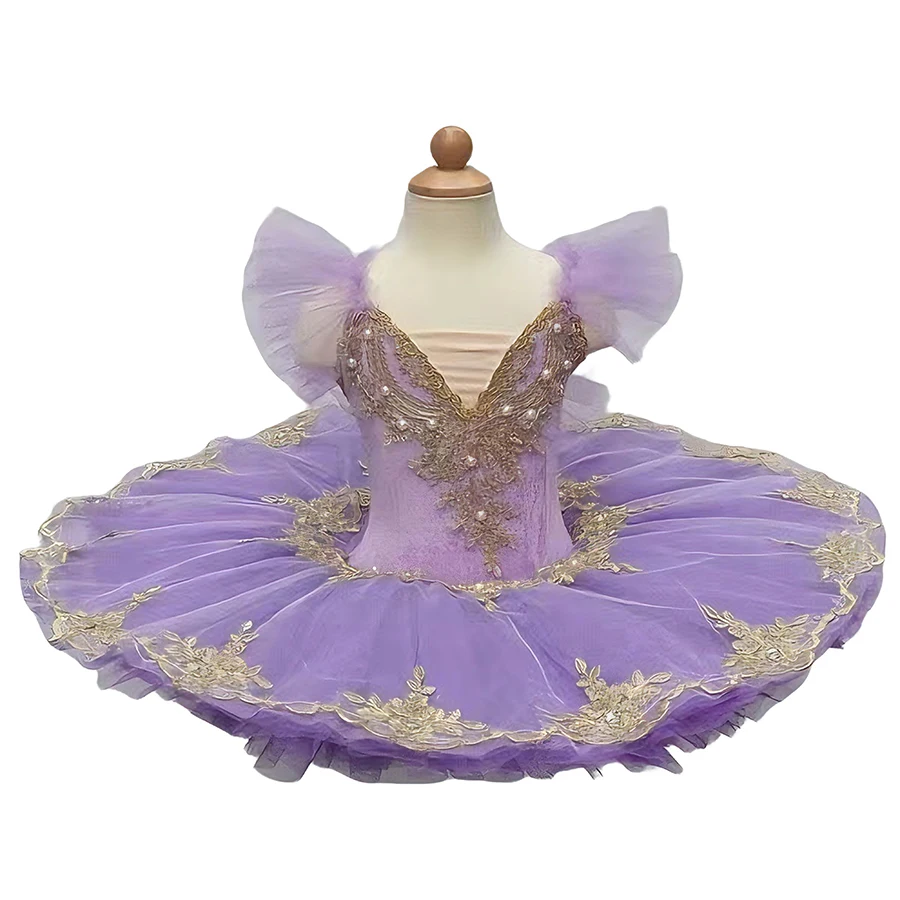 

Luxury Embroidered Girls and women‘s Ballet Tutu Professional Pancake Tutu Skirt Ballerina Dance Costume for Kids Stage Performa