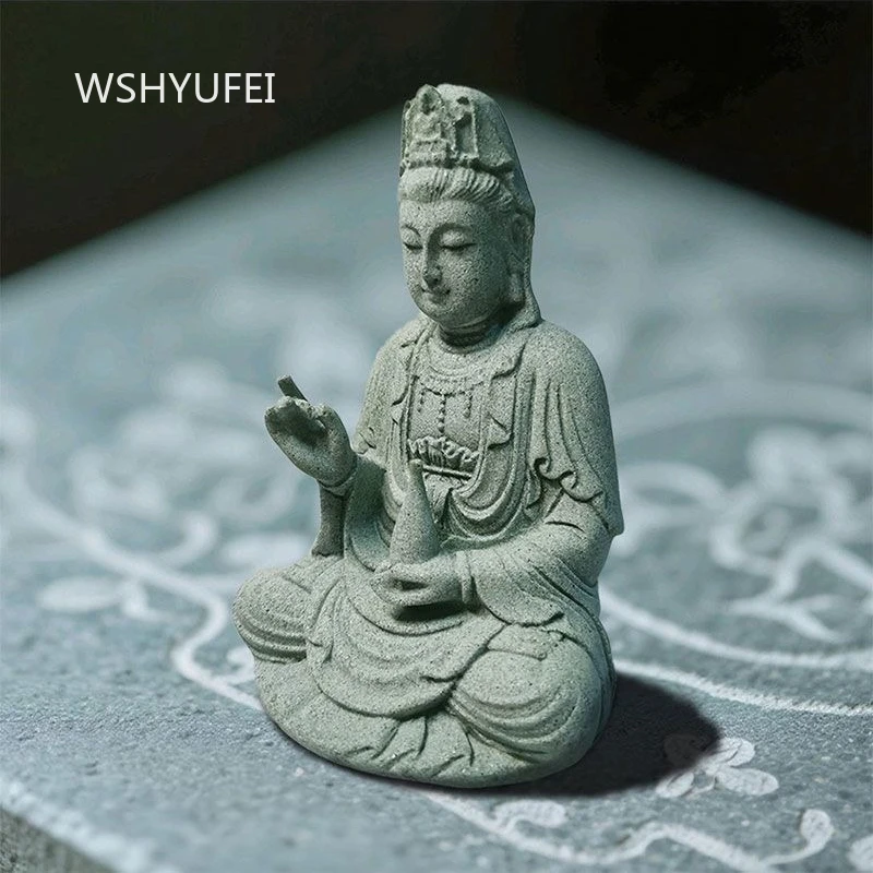 Guanyin Bodhisattva Buddha Statue Stone Ornament Buddha Hall Enshrines Statues of Household Town Houses Sending Off Guanyin
