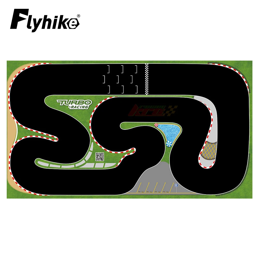 160X90Cm 180X80Cm Draagbare Turbo Race Rubber Mat Track 1:76 Rc Mini Car Track Race Baan Voor Tafelraceauto