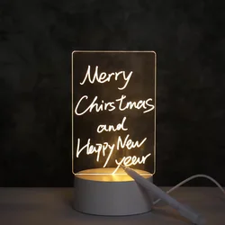 Diy Notepad LED Drawing Board Glowing Acrylic Message Board With Pen Erasable Children's Drawing Letter Message Board Night Lamp