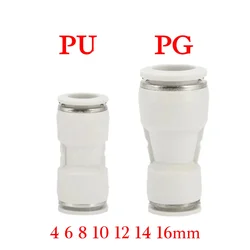 4 6 8 10 12 14 16mm OD Tube PU PG Straight Pneumatic Air Fitting Push in Connect Quick Release Variable Diameter PG14-12 16-12