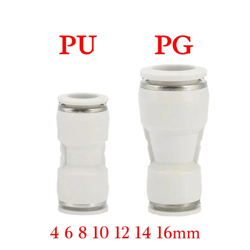 4 6 8 10 12 14 16 Mm OD Tube PU PG Straight Pneumatic Air Fitting Push in Connect Quick Release Variable Diameter PG14-12 16-12