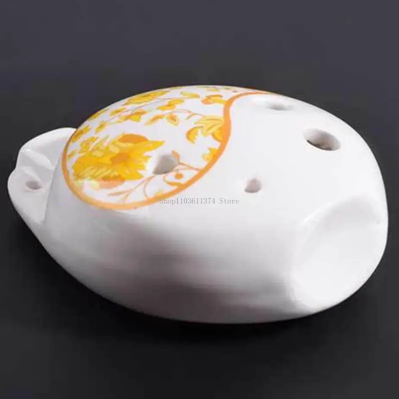 Handcrafted Porcelain Ocarina 6 Air Holes Professional For Beginners And Experts