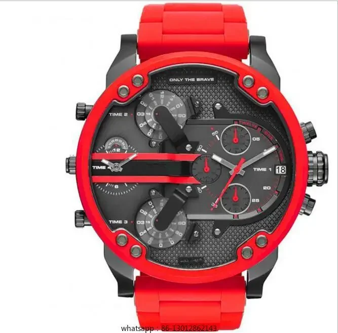 European and American red large dial cool hip-hop casual watch personalized fashion trend waterproof men's watch