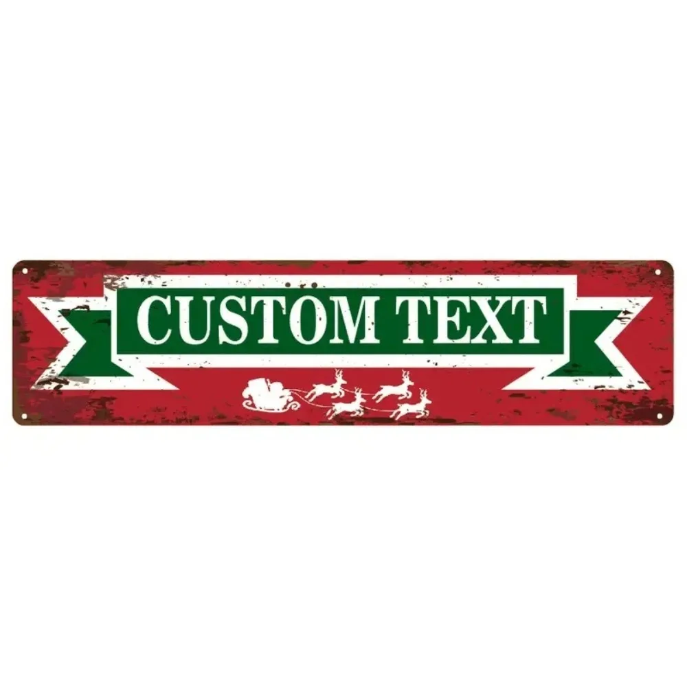 1pc Customizable Metal Street Sign Personalized Text Xmas Easter Graduation Office Wall Decor Gift
