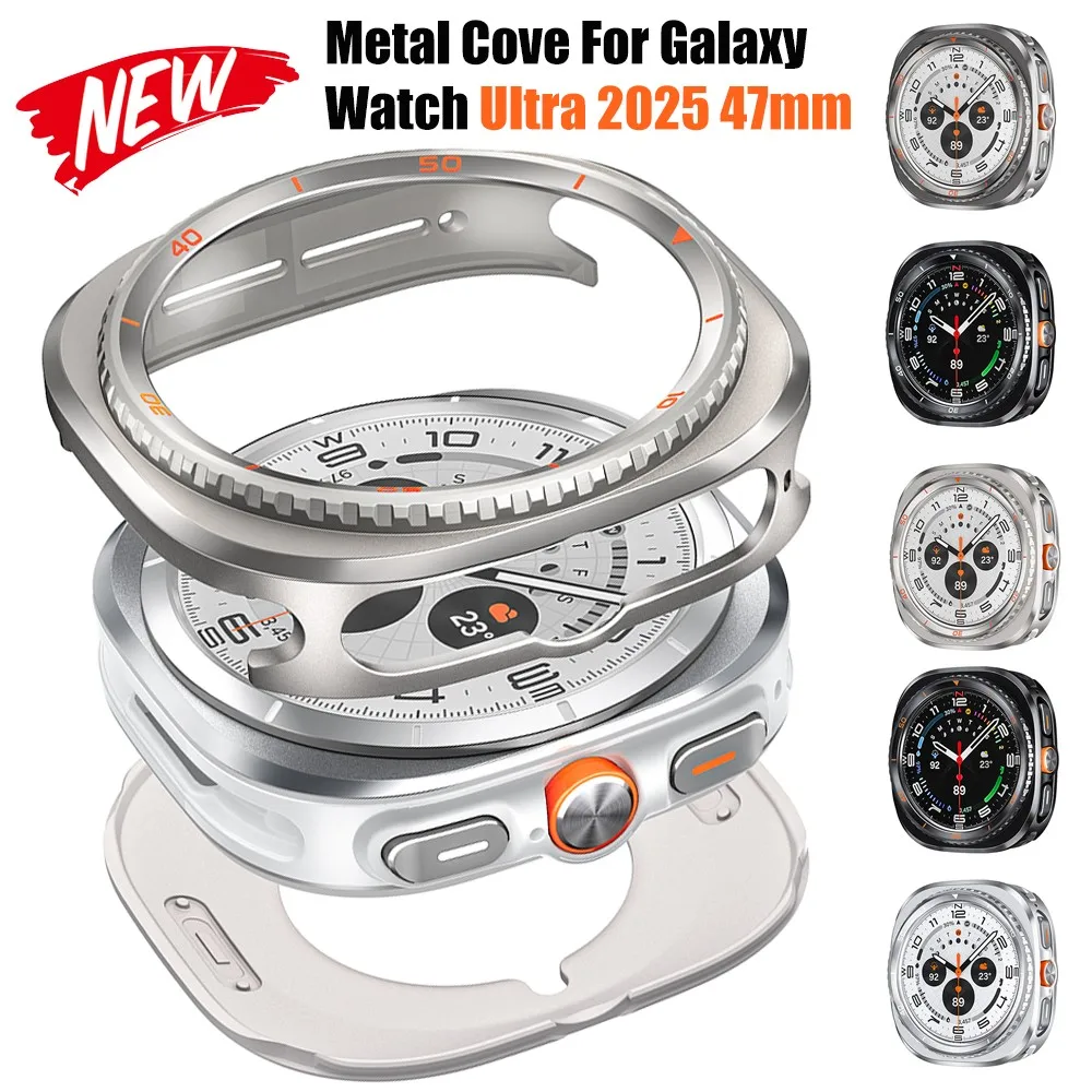 

Металлический чехол для Samsung Galaxy Watch Ultra 2025 47 мм, сменный для Watch 8 classic для Galaxy Watch 7 Ultra без экрана, пленочный бампер