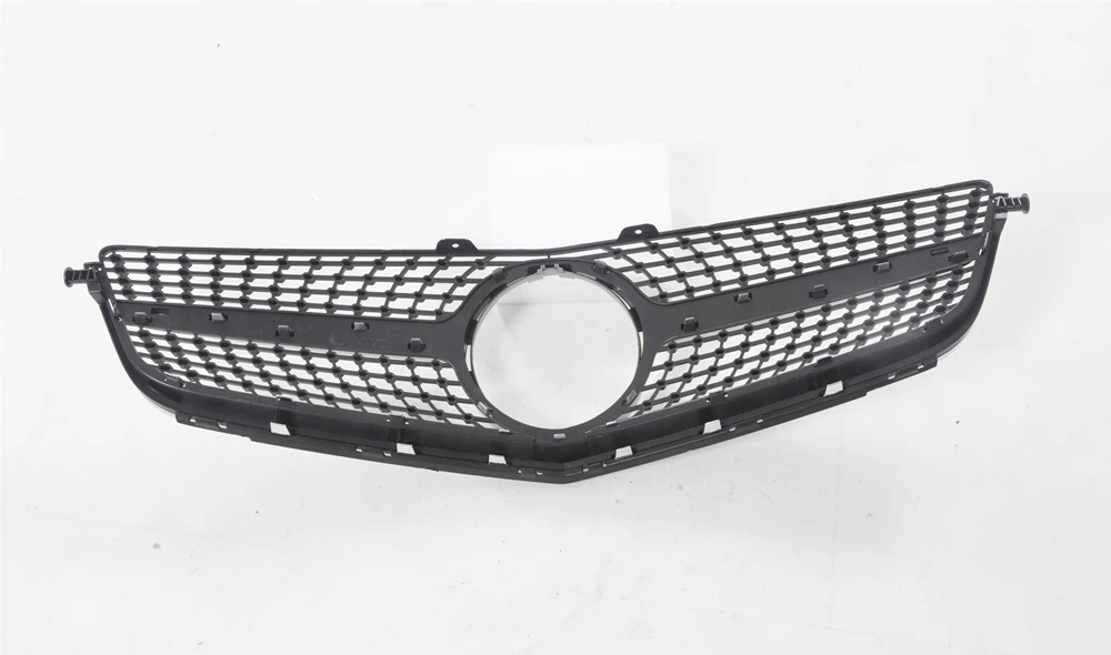 Racing Grill Front Grille For Mercedes-Benz C63 AMG Update W204 2012-2014 Black/Silver Upper Bumper Hood Mesh Grid