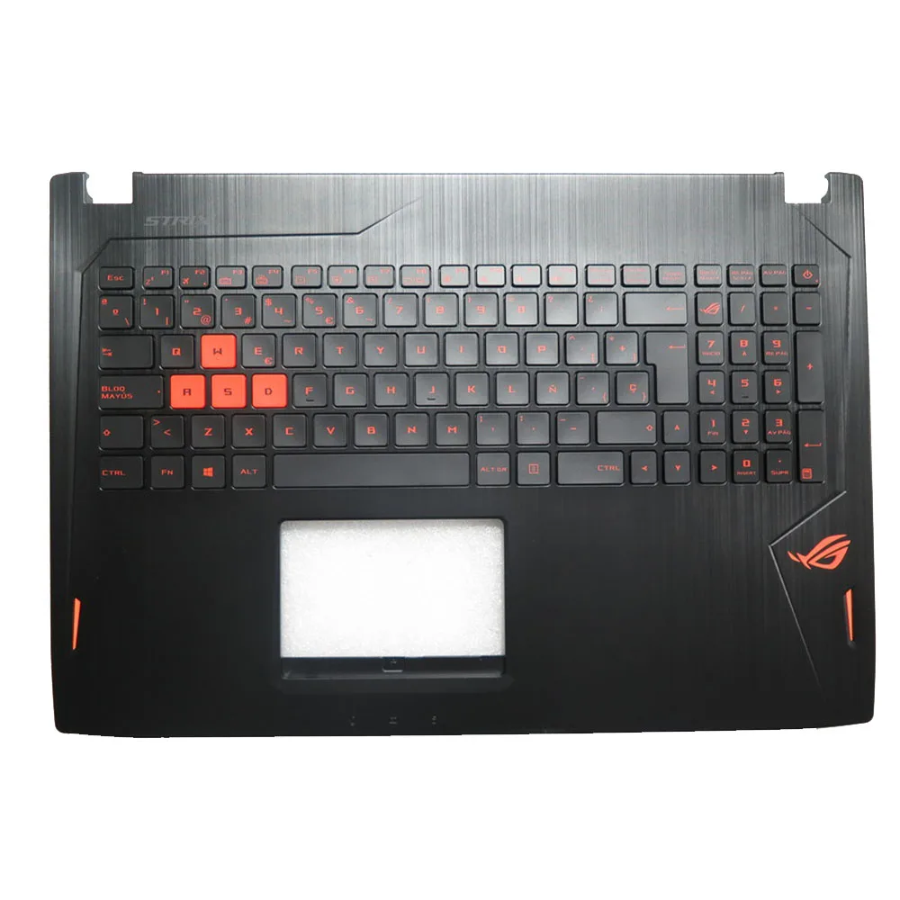 Laptop PalmRest&Keyboard For ASUS FX60VM FX502VM Black Top case Spanish SP Keyboard Red text without touchpad With Backlit