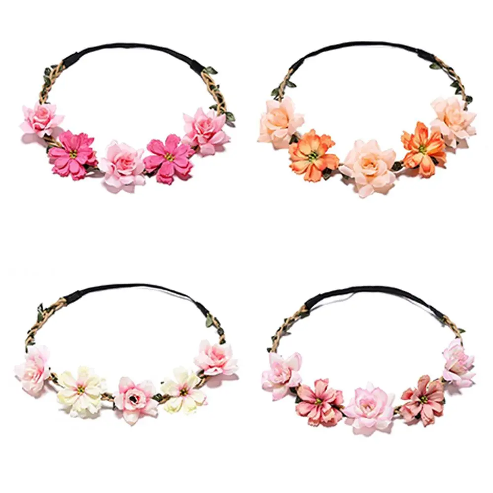 Couronnes florales pour filles, nouveaux bandeaux à fleurs, guirlandes, coiffes, couronnes de fleurs, accessoires de mariage à la plage