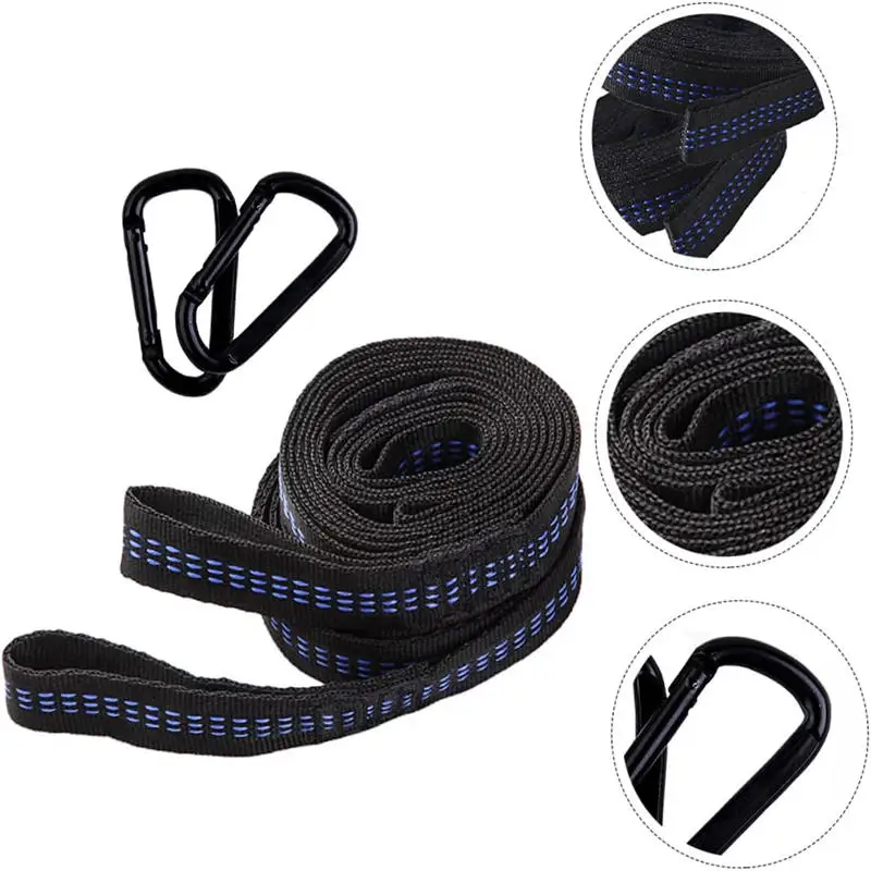 2Pcs High Bearing Capacity Hammock Straps 600lbs Breaking Strength Polyester Hammock Belt Rope 5 Ring Correias De Poliéster image 6