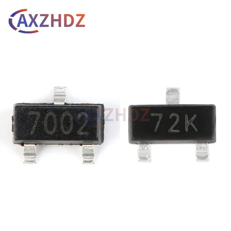

100PCS 2N7002 2N7002K LT1G 7002 702 72K 12W LWW L2N7002KLT1G RK SOT-23 60V 340mA 115mA SMD N-channel MOSFET Transistor