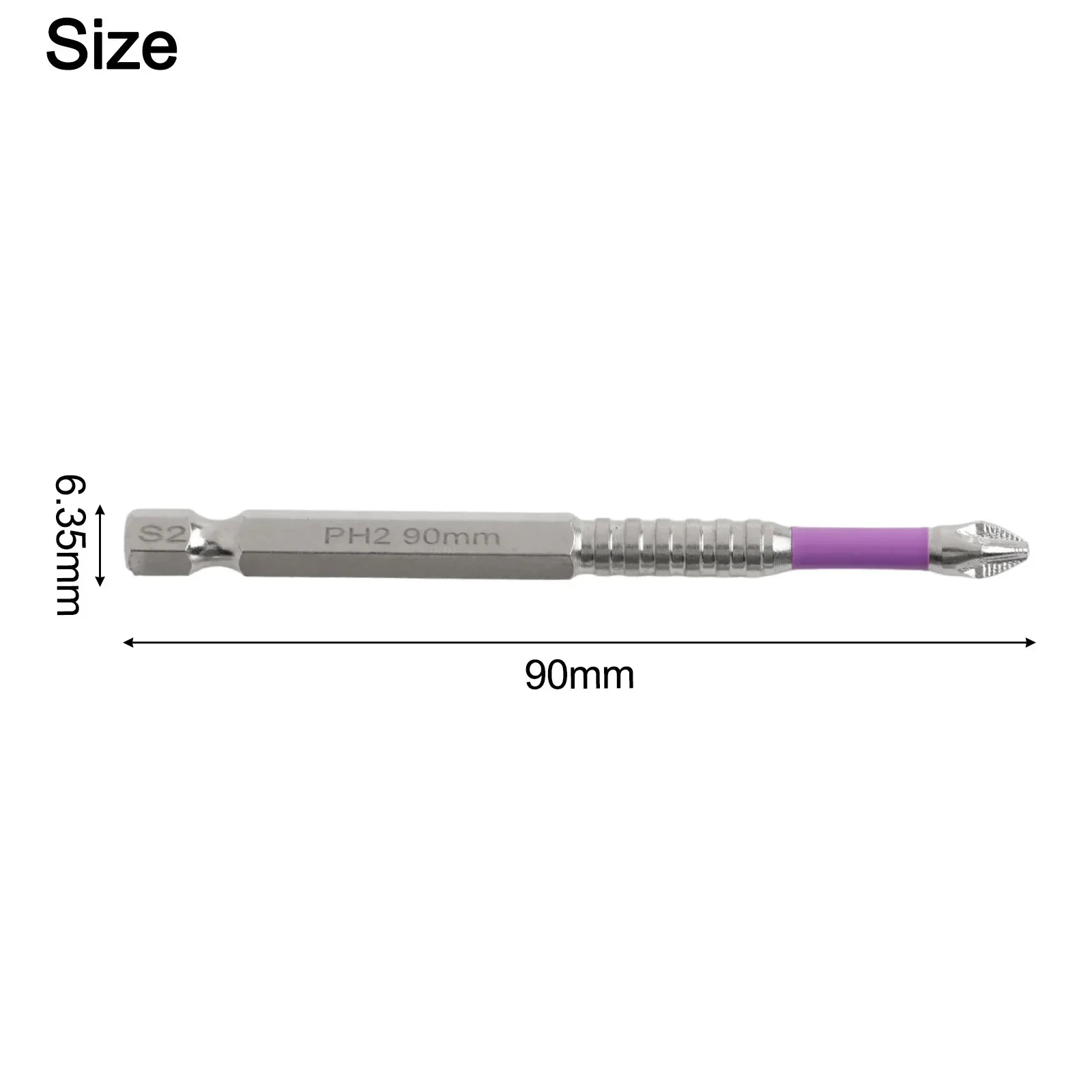 

6pcs 90mm PH2 Screwdriver Bits Non Slip Magnetic Head Resistant Cross Bit High Strength Alloy Steel Screwdriver Bits Power Tool