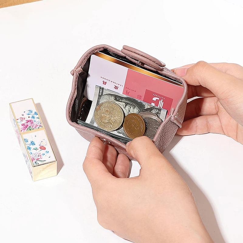 الصلبة اللون البسيطة عملة تخزين محفظة جلدية تغيير المحفظة للنساء مشبك مفتاح سماعة حقيبة التخزين للتسوق الصادرة #4