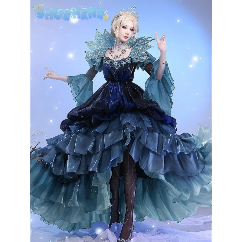 Bloody Queen Mary Cosplay Game Identity Ⅴ Costume Gorgeous elegant dresses, accessories, props, high-quality Halloween uniforms