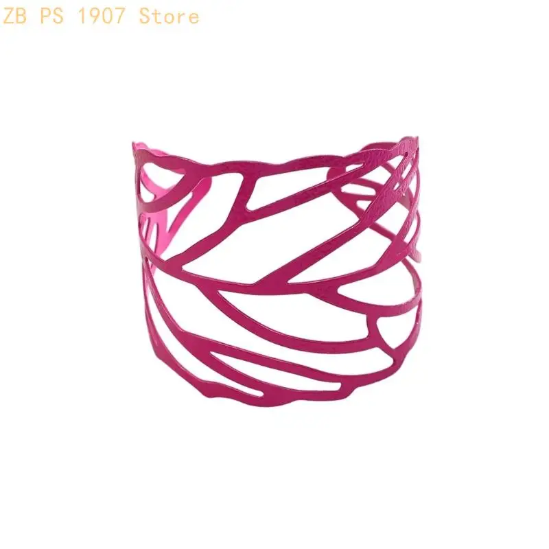 ورقة مخرمة واسعة الإسورة جريئة الرجعية مجوهرات سوار هدية أنيقة للنساء 55KA