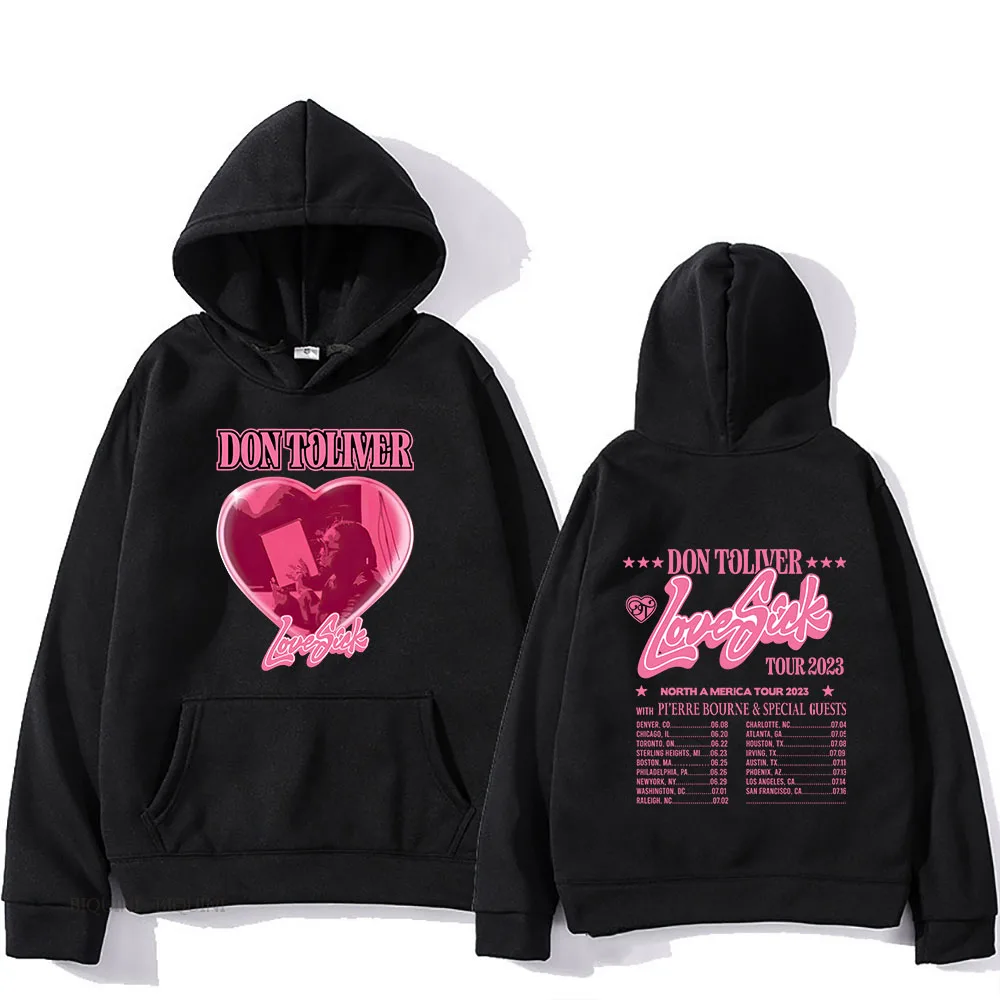 Sudaderas con estampado de letras Donn Toliverr Love Sick, sudaderas con capucha Harajuku, jerséis informales de Otoño/Invierno para hombre con bolsillo, jerséis para hombre