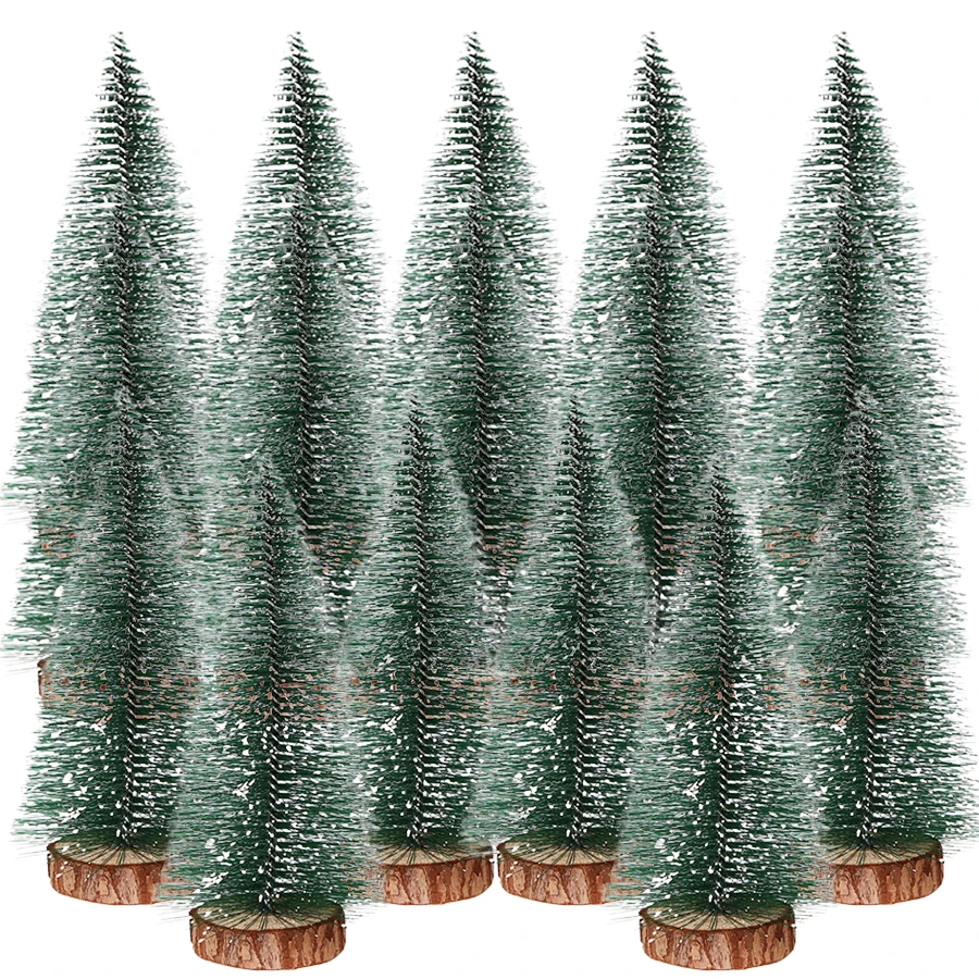 Mini árbol de Navidad de 10-20cm, accesorios de creación de atmósfera, Mini decoraciones de escritorio, suministros de decoración para festivales en casa, 3 uds.