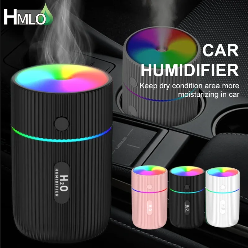 220ML Mini Car Air Humidifier USB Ultrasonic Essential Oil Diffuser Smart Purifier Home Aroma Anion Mist Maker LED for Xiaomi