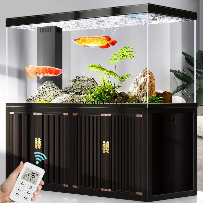 

FG10Arowana tank professional grade medium and large bottom filter water-free intelligent floor ultra-white glass aquarium