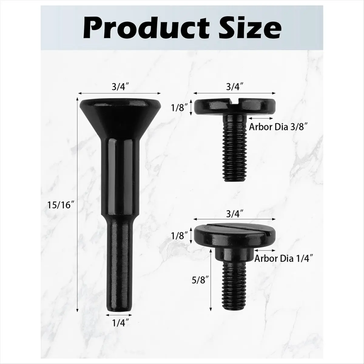 A20I Mounting Mandrel 3/8In & 1/4In Arbor Hole(4 Pack), Cut-Off Wheel for Die Grinder Accessories Drill Bits Tool