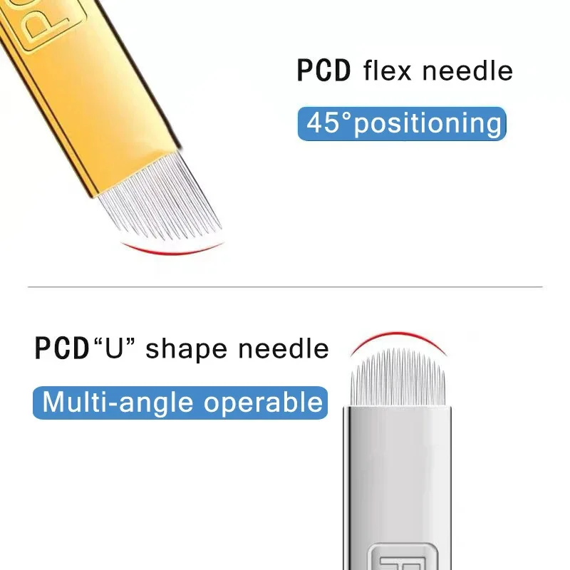 Aiguilles de Microblading PCD pour maquillage Permanent, lame à sourcils manuelle, pour broderie 3D, stylo de tatouage manuel