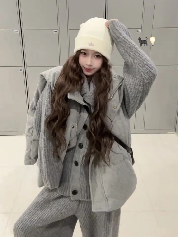 Gilet Invernale da Donna con Collo Alto, Caldo e Alla Moda, Stile Coreano, Giacca in Cotone a Strati