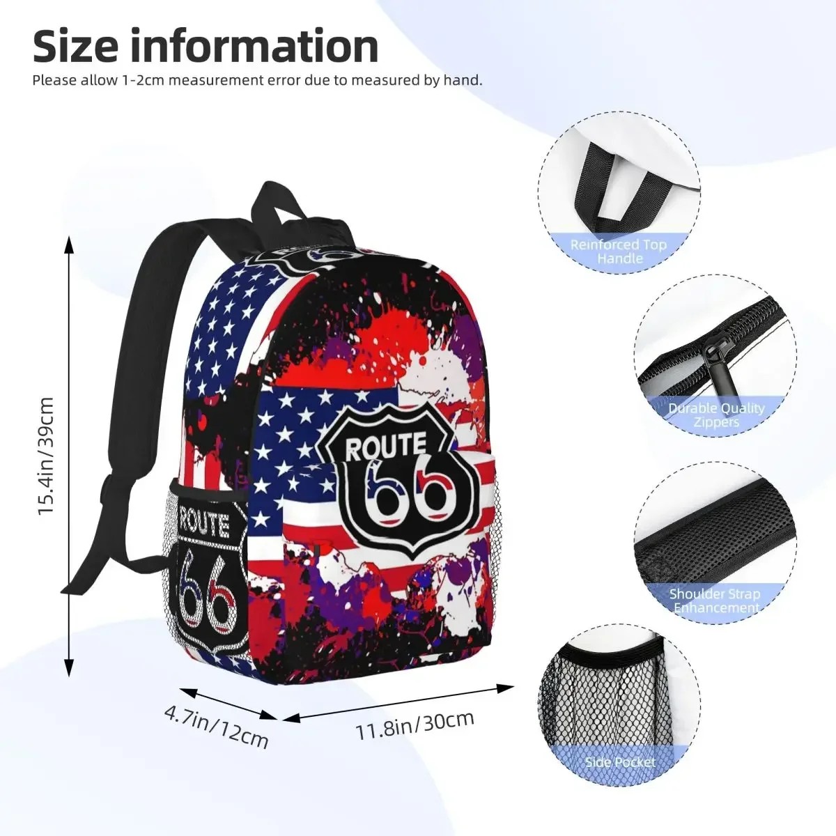 Route 66 Classic Backpack Hot Sale Daypack Large Capacity Boys Girls BookBag Shoulder Bags for Men Women Children School Bag