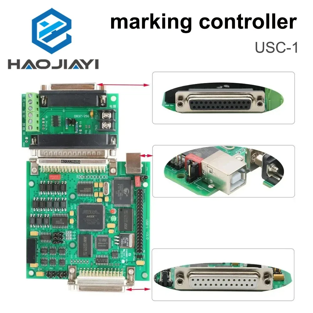HAOJIAYI USC-1 Laser Control Card, German Samlight CO2 Marking Card Compatible with Fiber Semiconductor CO2 End Pump Laser