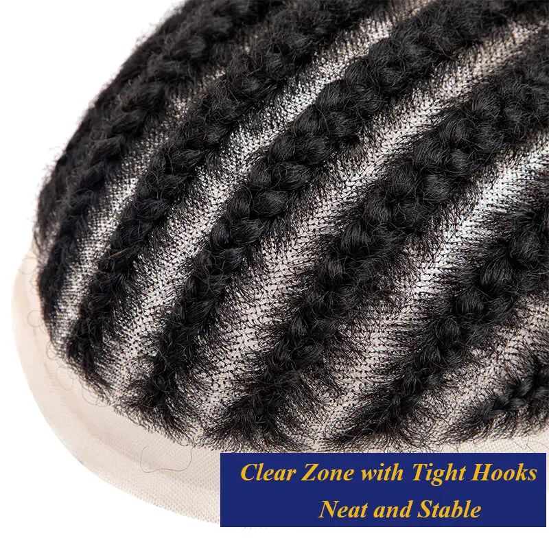 8 Cornrow Braids Toupee For Men Women and Kids,Men\'s capillary prothesis 6\
