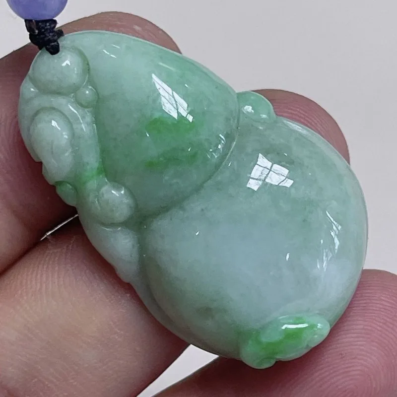 Natural Jadeite Gourd Pendant Jade Pendant Same for Men and Women