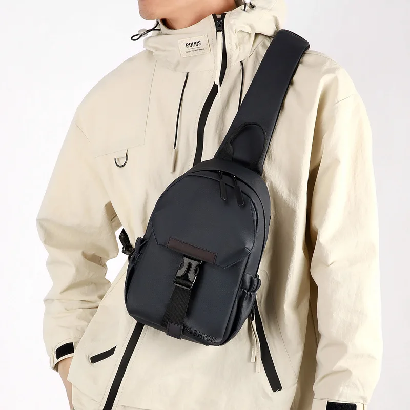 

Fashion casual men's chest bag business travel simple versatile shoulder bag large capacity outdoor sports riding crossbody tide
