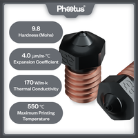 Phaetus Durable Reduce Stick Silicon Carbide V6 Nozzle 1.75mm For 3D Printer Accessories Nozzles M6 Prusa Voron VzBoT Hotend