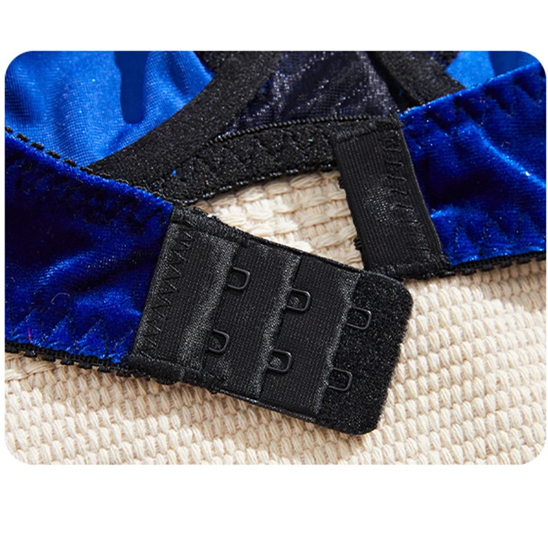 Autumn Sexy Female Lingerie Luxury Velvet Bra Set Lace Splicing Underwear 3-point Erotic Lingerie Comfortable Intimate Underwear