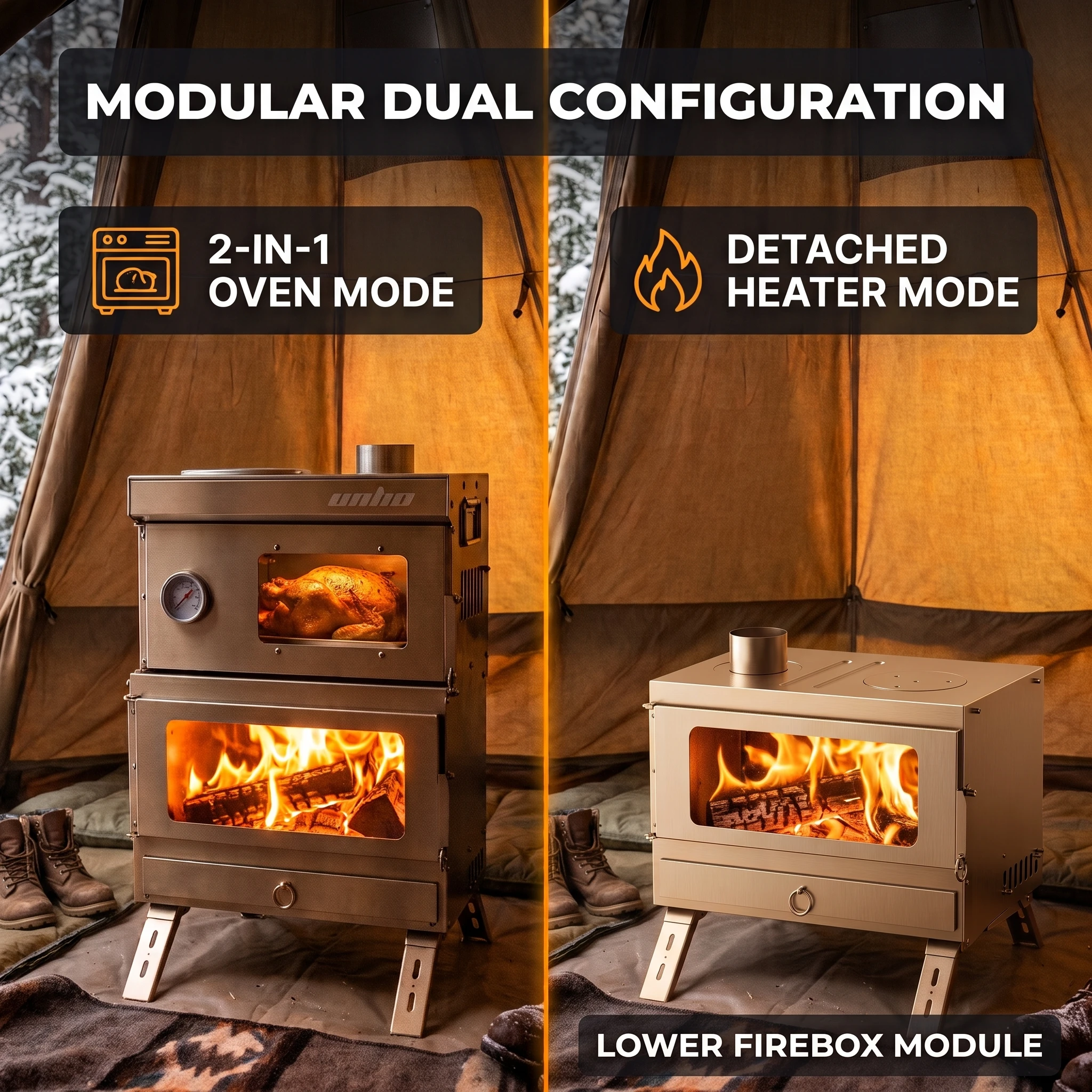 1 Set Stainless Steel Wood Bur - огляд і ціна Hot Tent Wood Stove With Chimney Pipe