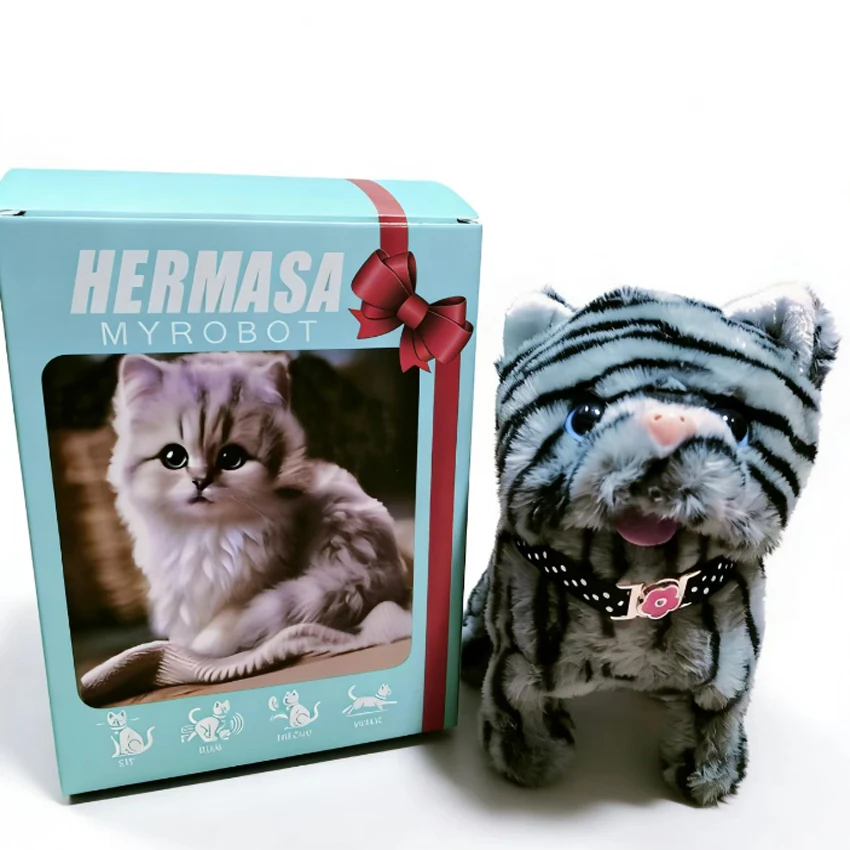 電動ぬいぐるみシミュレーション犬テディ子犬歩く音を出すうなずきをする電子ペットおもちゃクリスマスプレゼント新年プレゼント