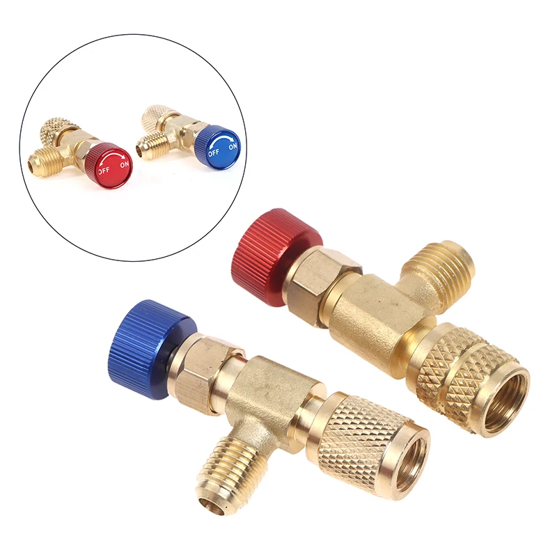 Imagem -03 - Condicionado Safety Valve Adapter Refrigeração Carregamento Adaptador de Cobre Fitting Tools R410a R22 Novo 1pc ar