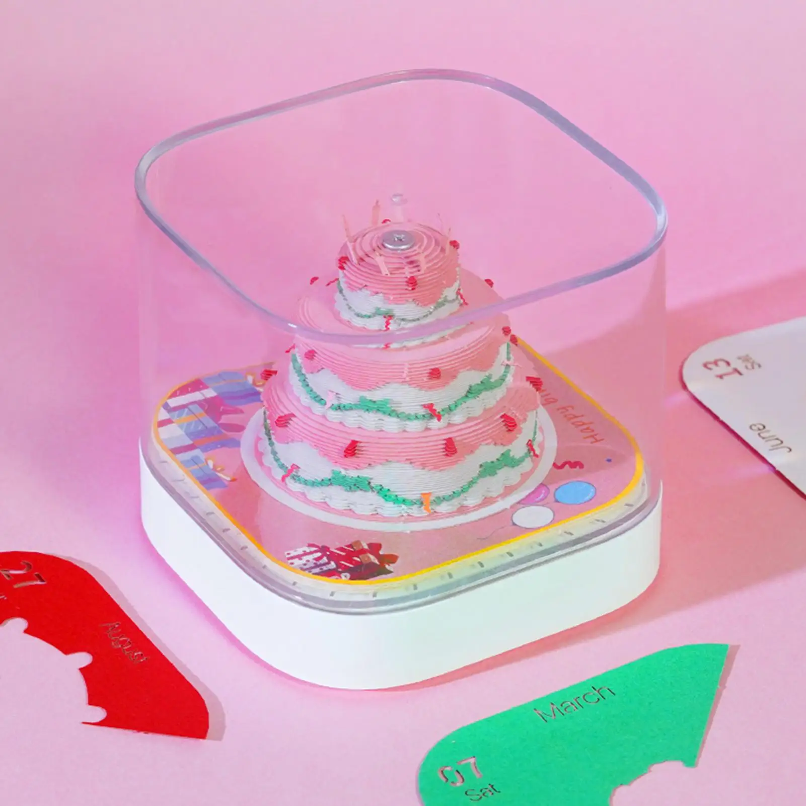 

Time Piece Calendar 2026 Fun Cake Memo Pad Desktop Decoration 3D Tear Away Mini Desk Calendar for Thanksgiving Christmas