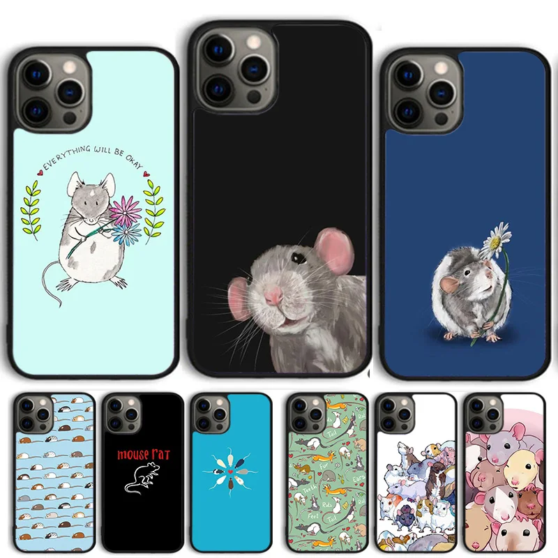 Mouse Rat Phone Case Cover For iPhone 15 16 14 13 12 Pro Max mini 11 Pro Max XS XR Plus Coque Shell