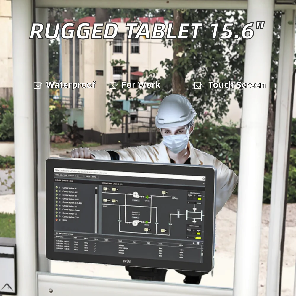 RK3568/2G/32G 15.6 Inch Industrial Android Tablet PC 1000 Nits Waterproof Dual LAN Outdoor Rugged Touch Panel New Product