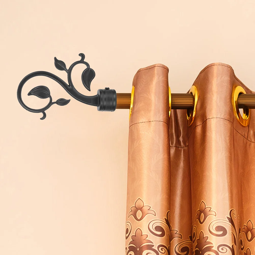 أغطية نهاية قضيب الستارة من البلاستيك الأسود، أجزاء بديلة لستائر نافذة المنزل، أطراف أقطاب آمنة #6